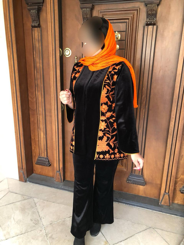 کت مزونی مخمل سوزن دوزی رزا