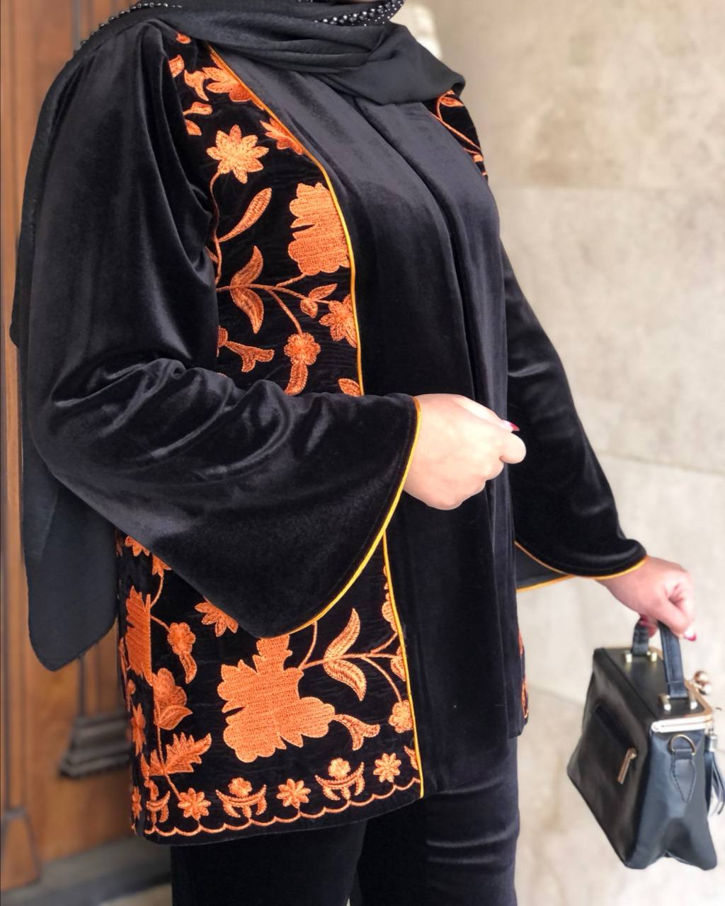 کت مزونی مخمل سوزن دوزی رزا