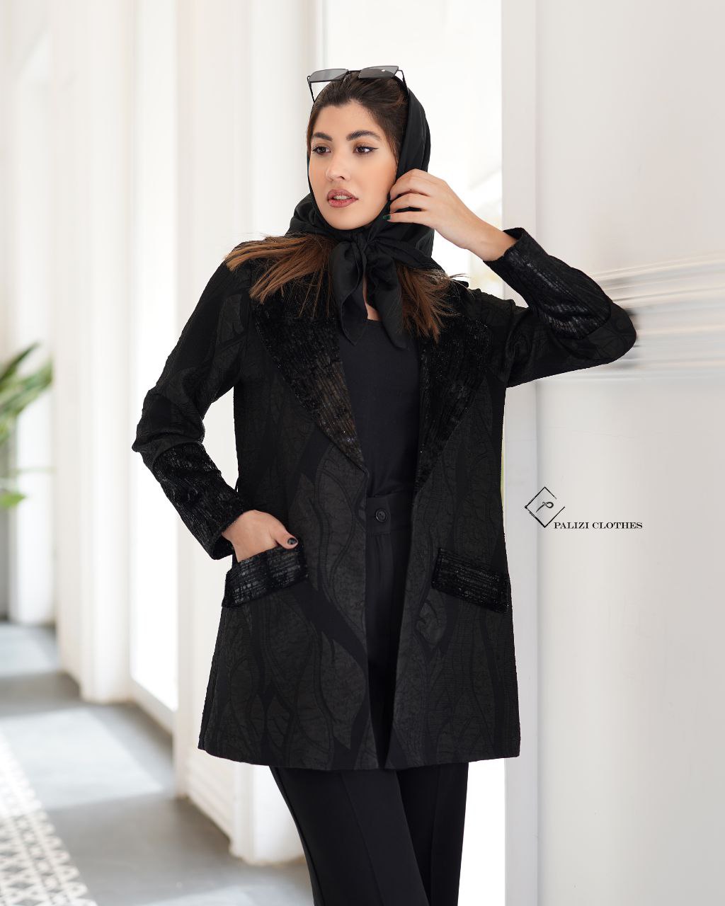 مانتو کتی مزونی ترکیبی مخمل ژاکارد