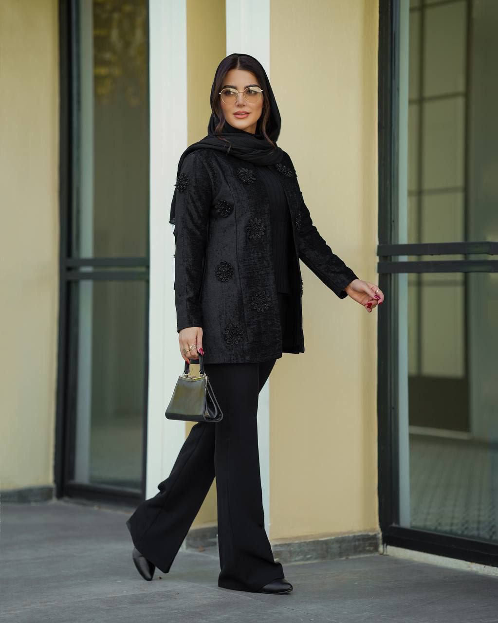مانتو کتی مزونی مخمل کارشده