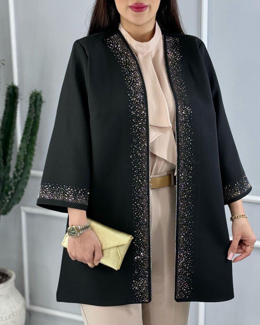 مانتو کتی حاشیه نگین دار