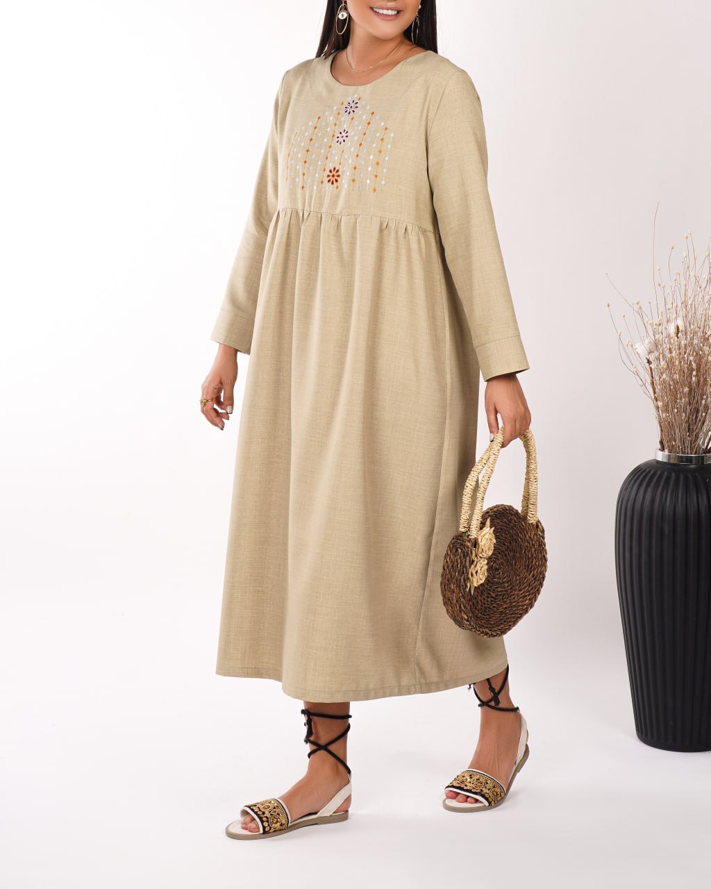 پیراهن ساحلی گلدوزی شده