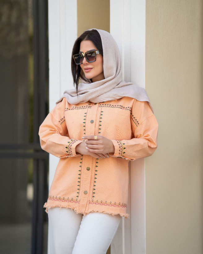 کت کتان گلدوزی شده درجه یک