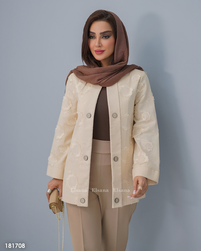 کت لنین گلدوزی شده مزونی