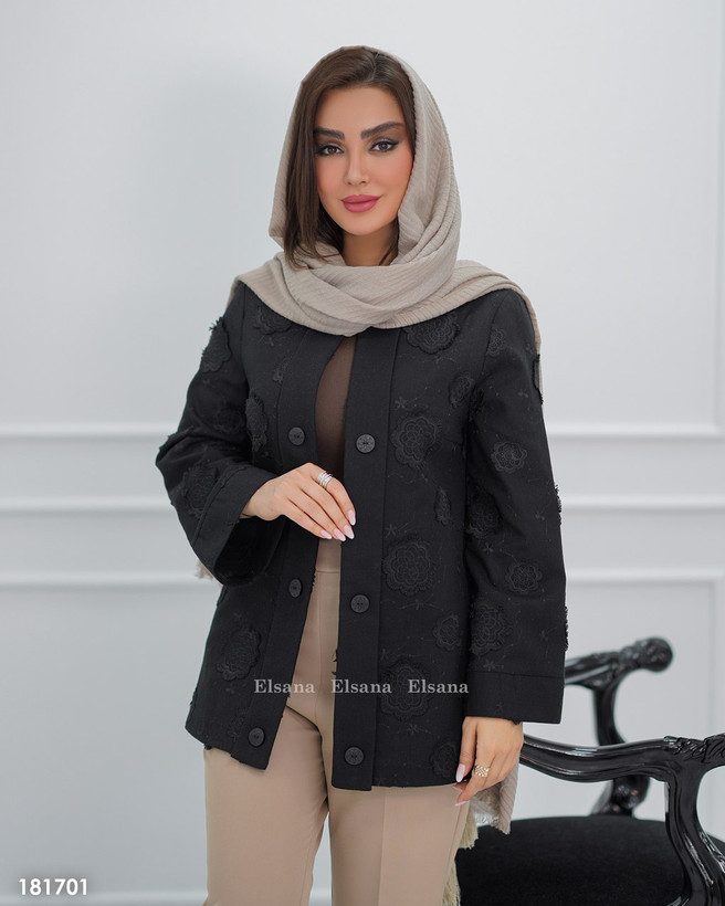 کت لنین گلدوزی شده مزونی