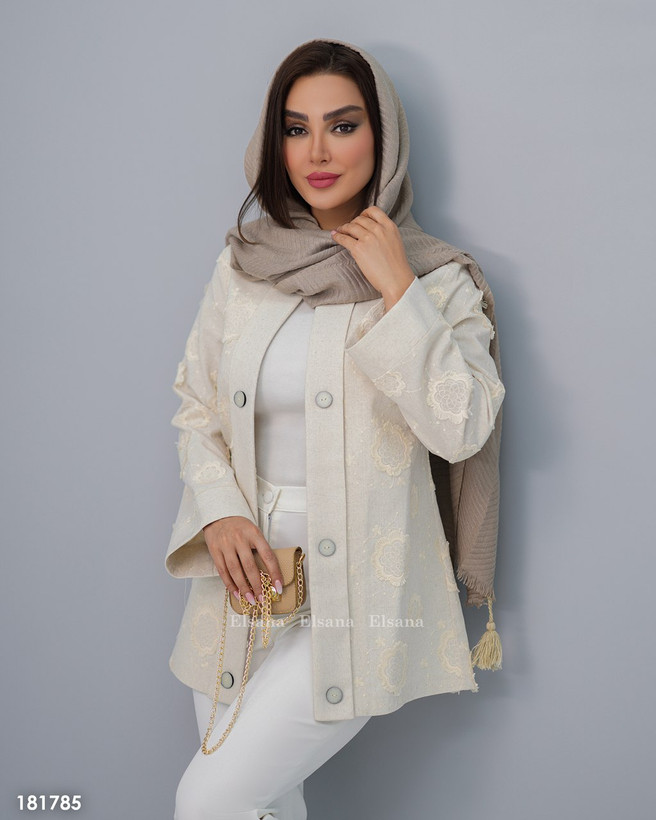 کت لنین گلدوزی شده مزونی