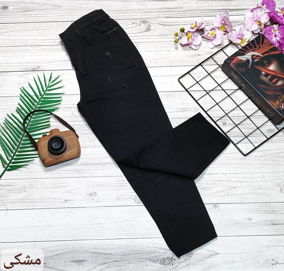 شلوار مام فیت کتان رنگی