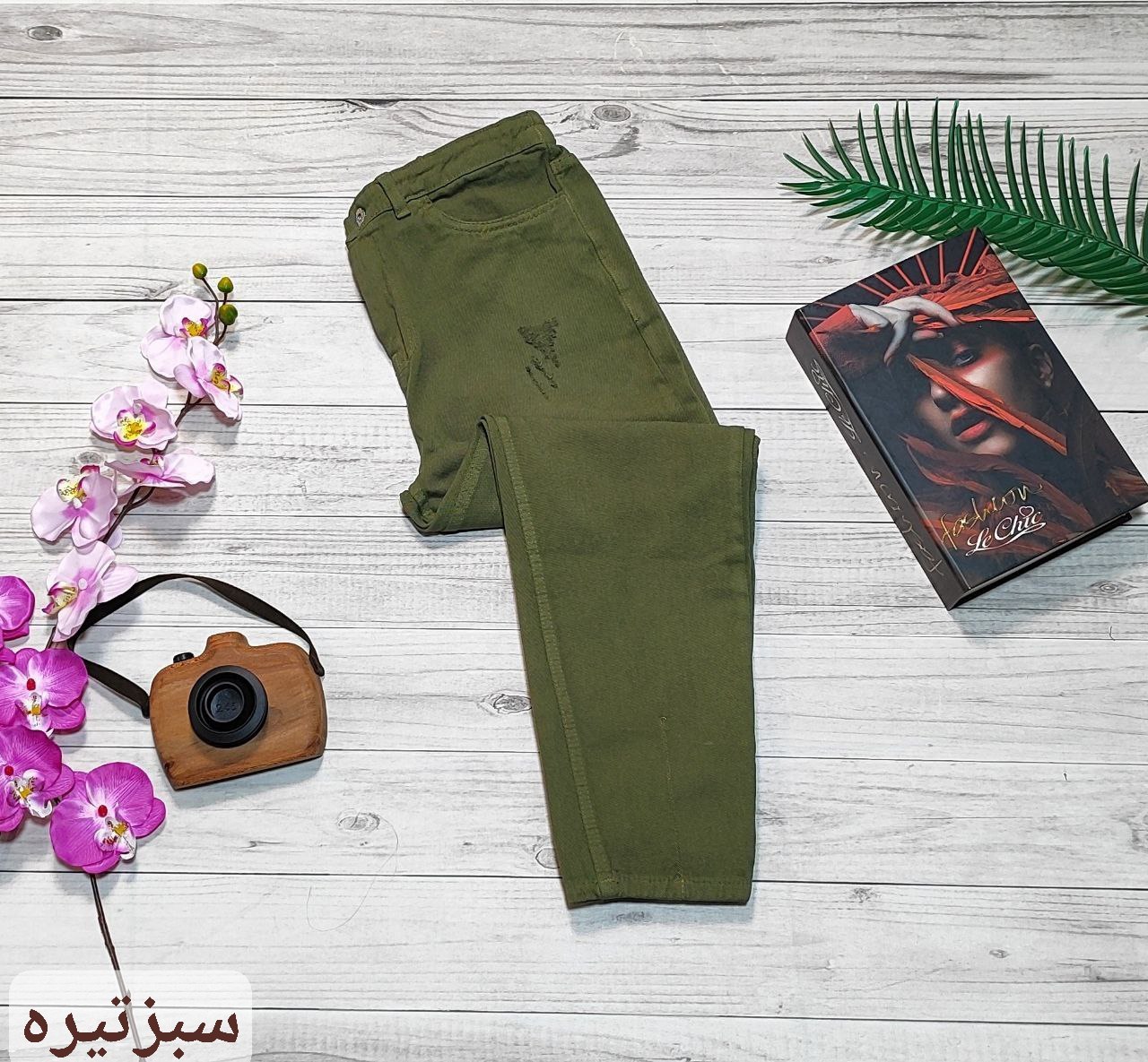 شلوار مام فیت کتان رنگی