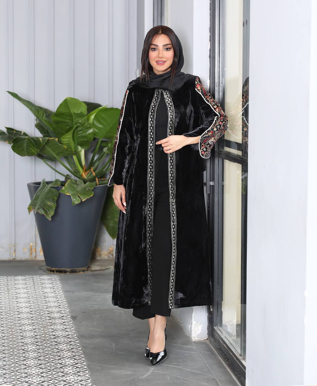 مانتو مجلسی مخمل ترکیبی ( مزون دوز )