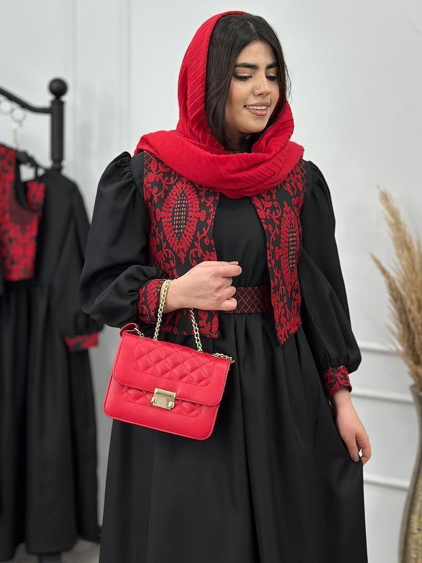 ست سه تیکه یلدایی ( وست ،پیراهن ،کمربند)