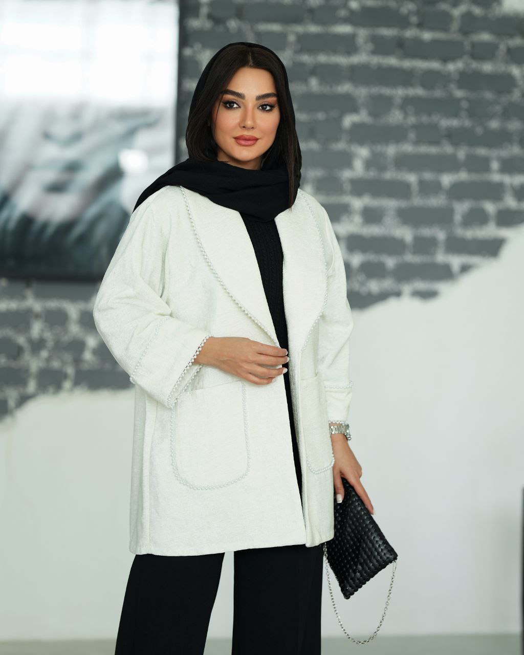 کت مخمل مروارید دوزی مزونی