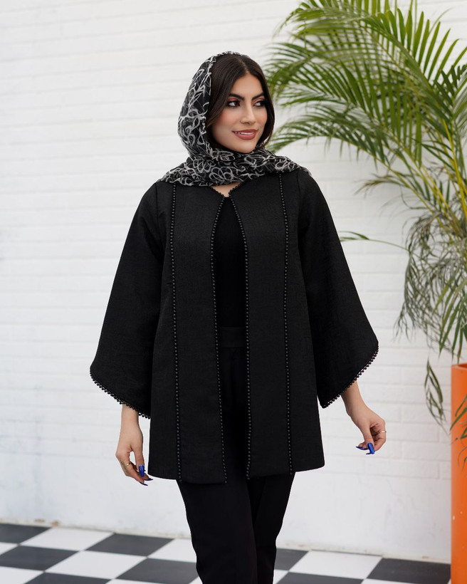 کت مجلسی آستین شیپوری مروارید دوزی