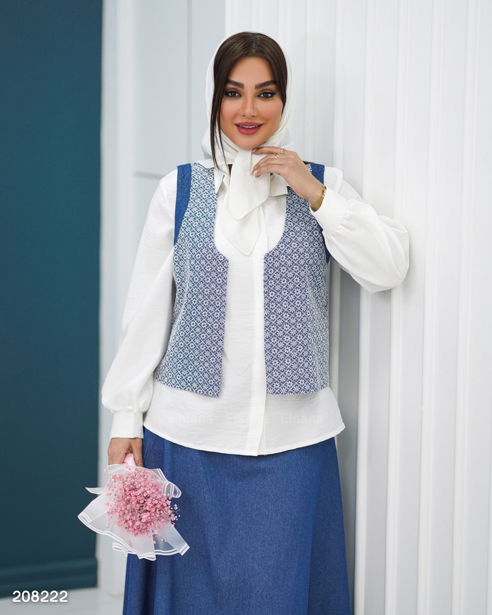 ست سه تیکه لی آنویا ( شومیز دامن جلیقه)