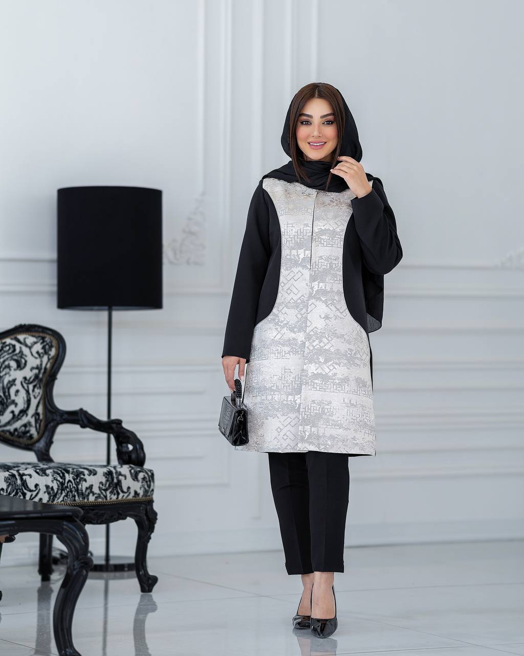 مانتو مجلسی ژاکارد تندیس