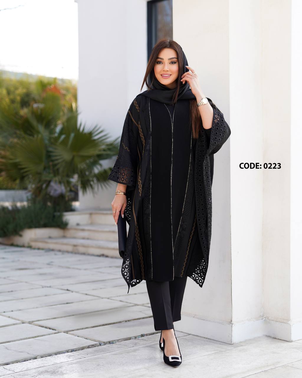 مانتو عبایی تمام ژاکارد عیدانه