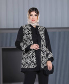 مانتو کتی لنین گلدوزی شده ترکیبی