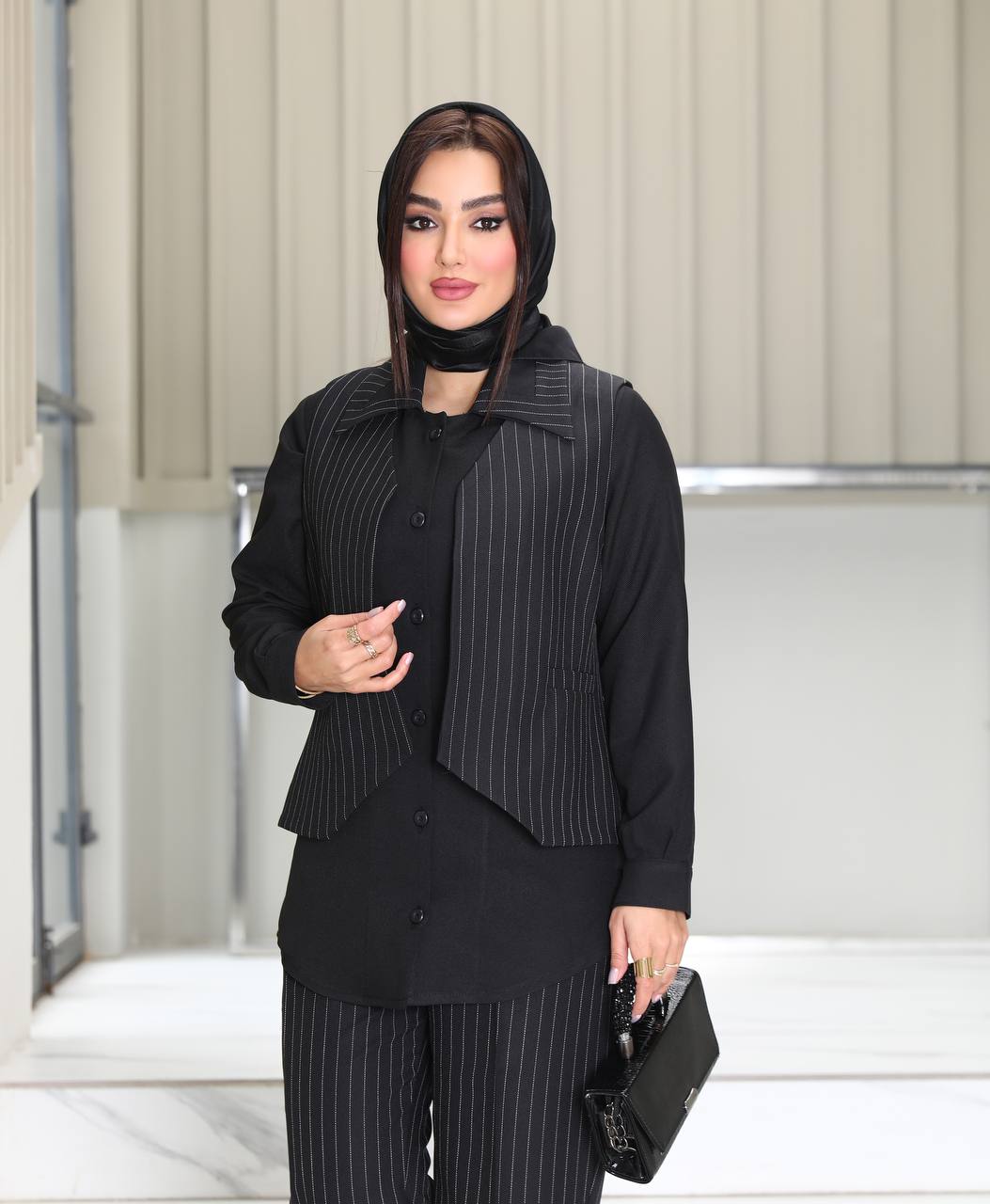 ست سه تیکه مزون دوز ( شومیز شلوار ژیله)