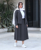 ست سه تیکه کت دامن و شومیز ( سایز بزرگ دارد)