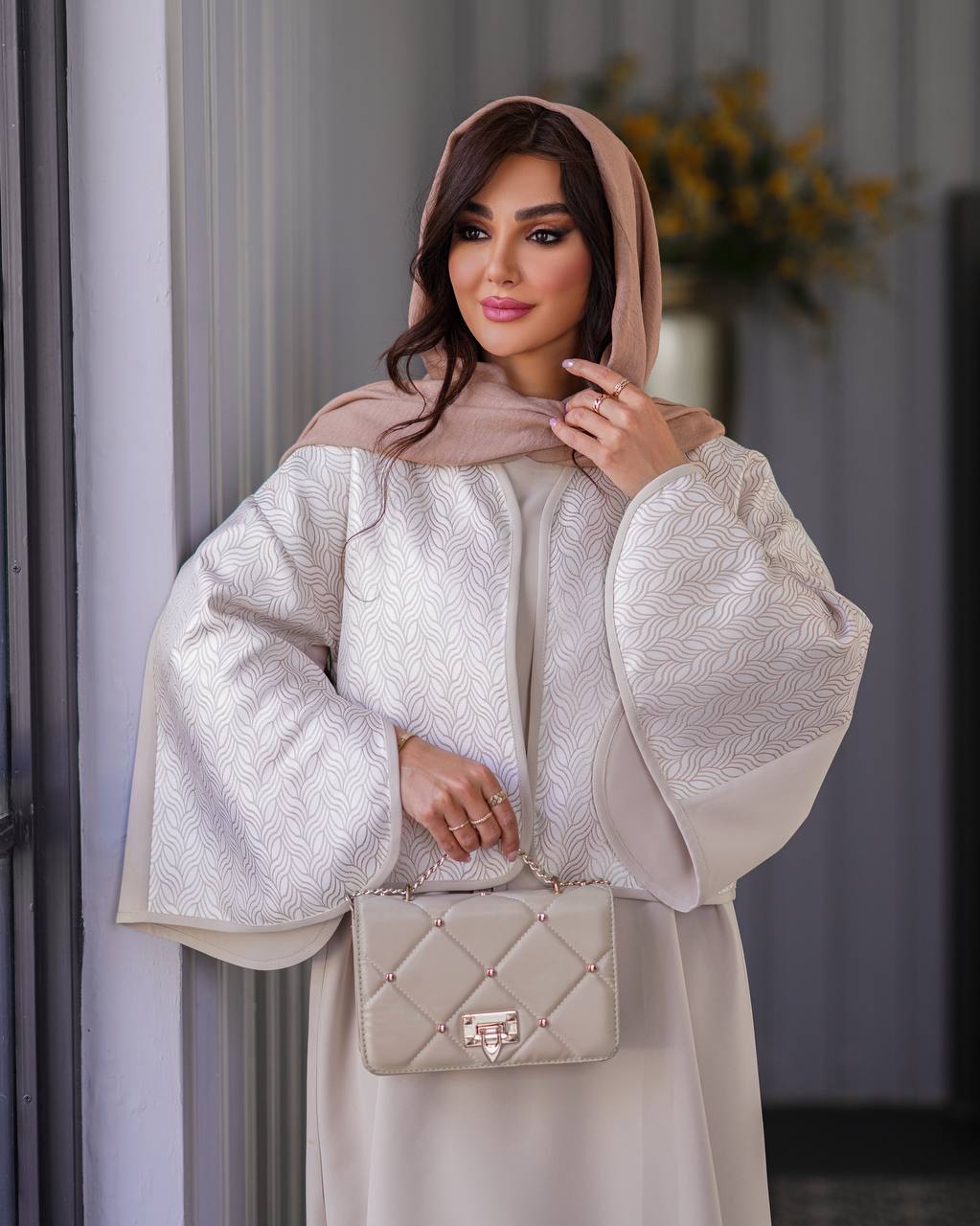 کت سارافون آستین کلوش ژاکارد مزونی