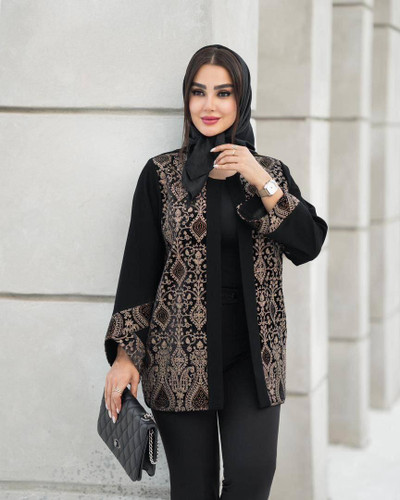 کت مزونی خرجکار مخمل سوزن دوزی