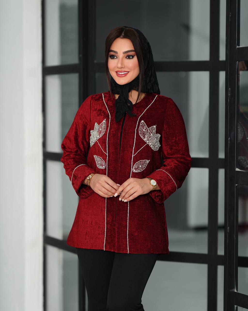 کت مخمل یلدایی کار شده