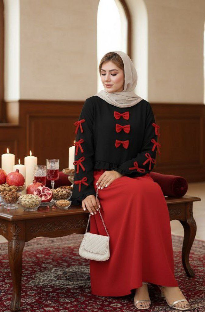 کت دامن یلدایی پاپیون