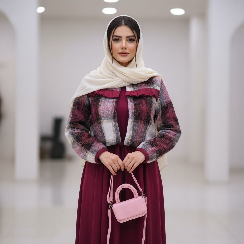 کت سارافون مخمل کبریتی شاهان ( موهرپشمی یلدایی)
