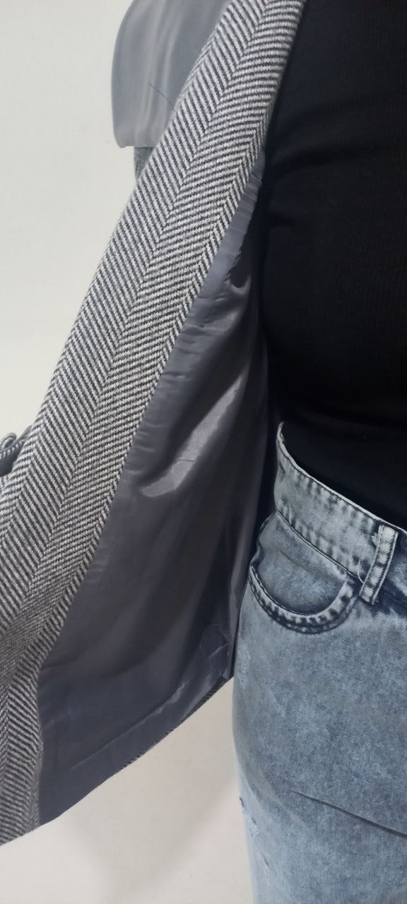 پالتو کوتاه فوتر جناقی با خرجکار چرم ( مزونی )