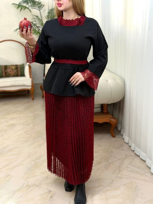 ست بلوز دامن یلدایی اطلس