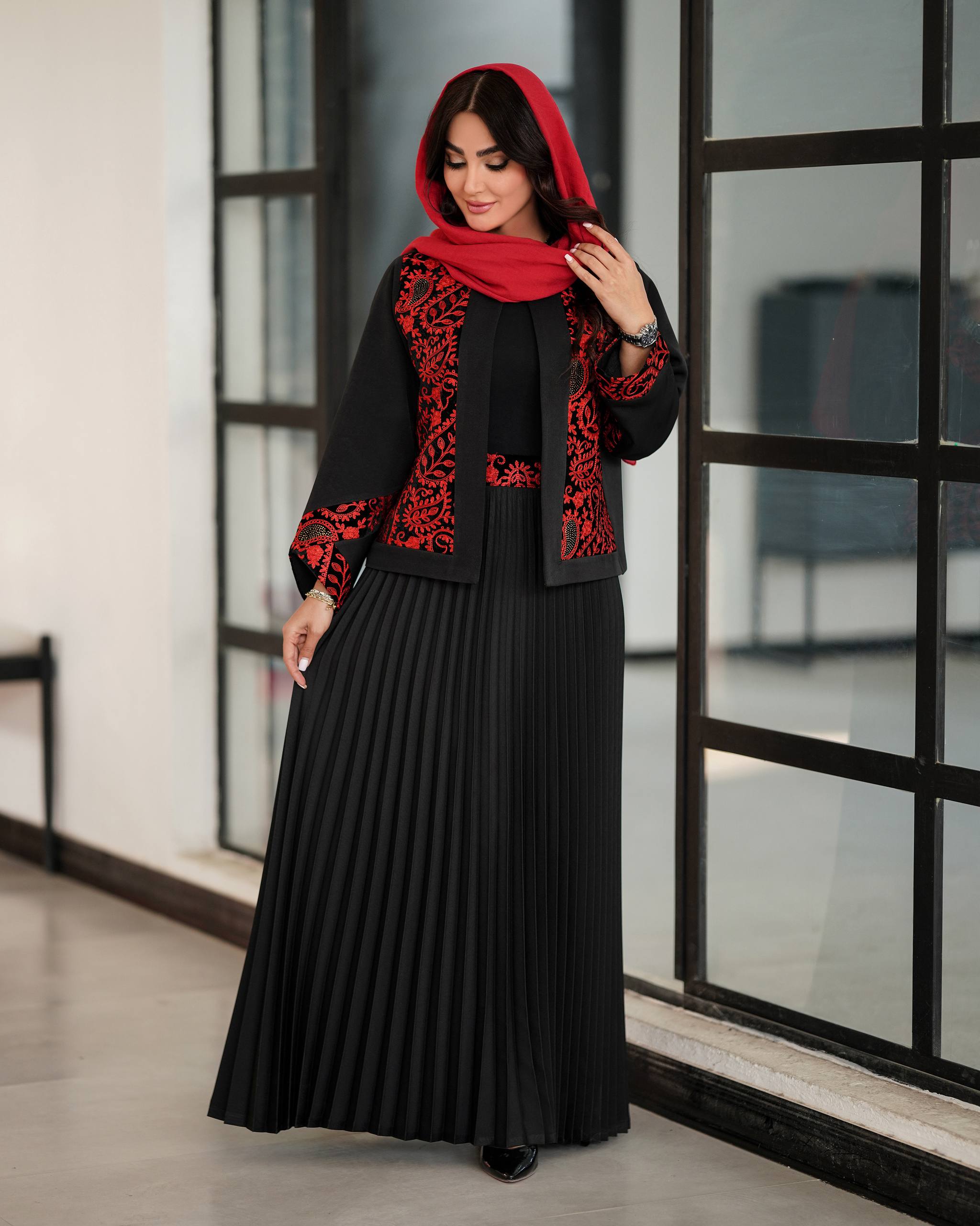 کت دامن پلیسه مزونی ساناز (یلدایی)