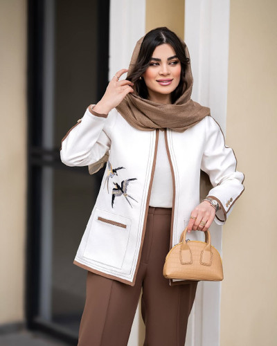 کت شلوار گلدوزی شده پرستو