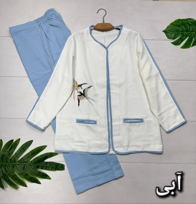 کت شلوار گلدوزی شده پرستو