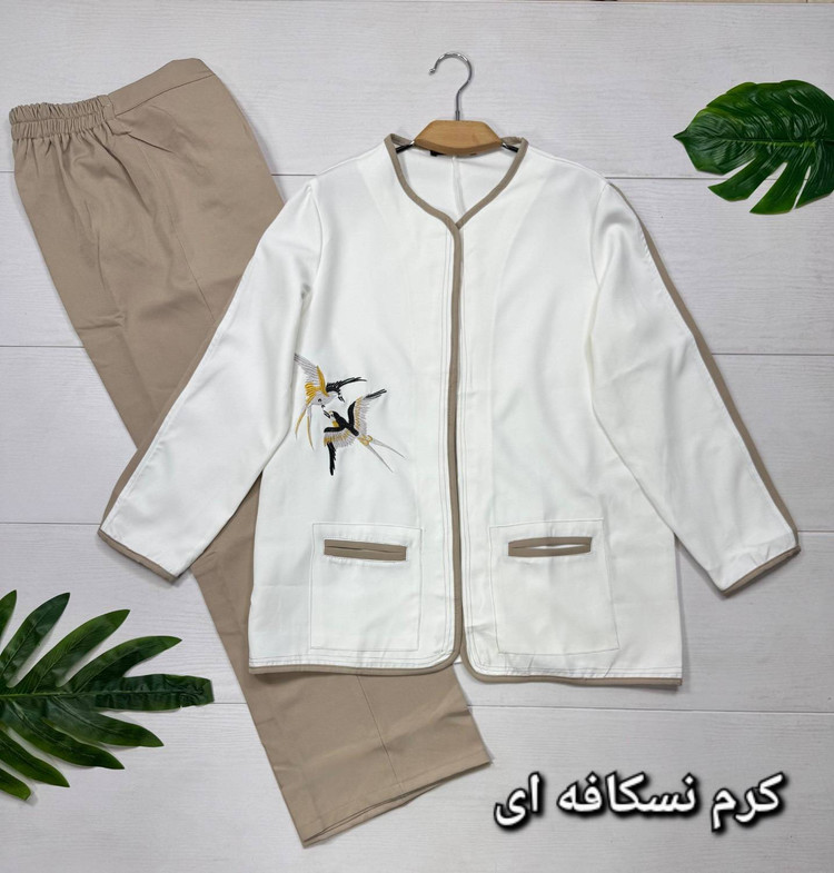 کت شلوار گلدوزی شده پرستو