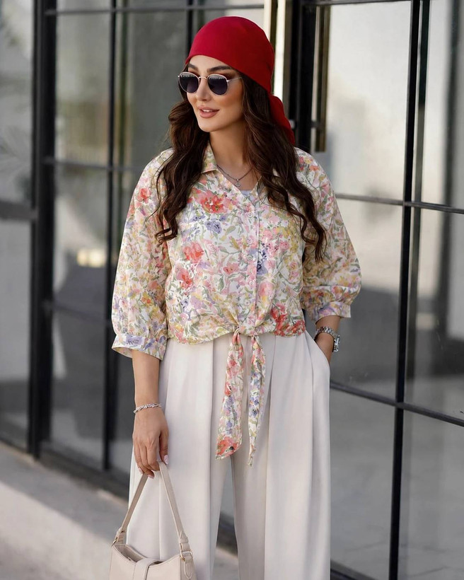 شومیز نخی جلو گرهی رستا
